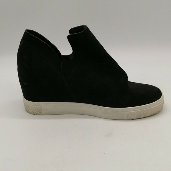 Express Womens Wedge Heel Pull On Ankle Boots Cushioned Black Sz 9 - Picture 2 of 10